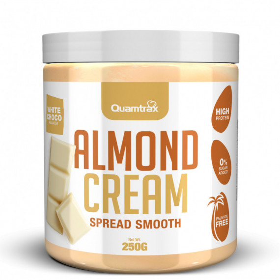 Crema de Almendras & Chocolate Blanco - QUAMTRAX - 250GR