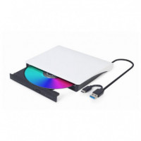 Regrabadora Externa DVD GEMBIRD Dual USB 3.1 + Usb-c Silver