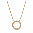PANDORA Corazonescollar PANDORA Signature con un Recubrimiento en Oro de Círculo Pavé & 362735C01