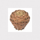 Pomo Bambu Trenzado Bronce  36 Mm 110A1