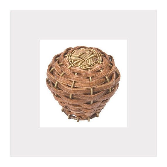 Pomo Bambu Trenzado Bronce  36 Mm 110A1