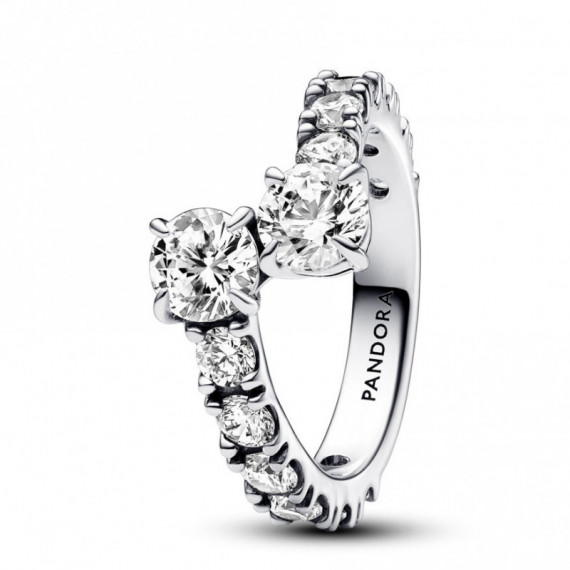 PANDORA Anillo en Plata de Ley Banda Brillante Superpuesta 193149C01