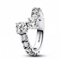 PANDORA Anillo en Plata de Ley Banda Brillante Superpuesta 193149C01