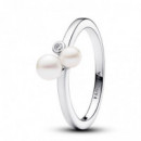 PANDORA Anillo Dúo de Perlas Cultivadas de Agua Dulce 193156C01