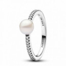 PANDORA Anillo Perla Cultivada de Agua Dulce y Pavé 193158C01