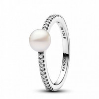Pandora Anillo Perla Cultivada de Agua Dulce y Pavé 193158C01