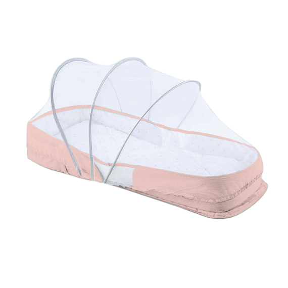 Cuna. Cama de Viaje+bolsa 2EN1 Bear Rosa  KIKA BOO