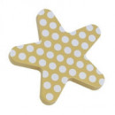 Pomo 100 Mm Estrella Madera Lacada Beige Puntos Blancos