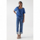 Blusas y Camisas Blusa SALSA JEANS Lightdenim con Detalle Nudo