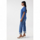 Blusas y Camisas Blusa SALSA JEANS Lightdenim con Detalle Nudo