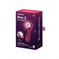 SATISFYER Pro 2 GEN3 Rojo Air App Pulse Impermeable IPX7,MODO SILENCIO,11 Programas,recargable