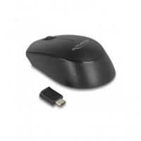 DELOCK Mini Raton Inalambrico con USB Tipo-c 100DPI Negro