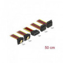 DELOCK Cable Alimentacion Sata M/h con 15 Pines 2X Abajo/ 2XARRIBA 50CMS 60155
