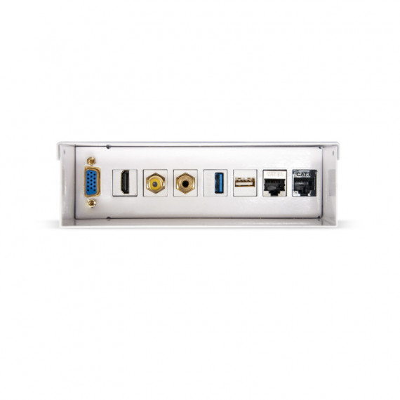 NANOCABLE Caja de Conexiones Multimedia de Pared VGA+HDMI+JACK3.5+RCA+2XUSB+2XRJ45, Blanco
