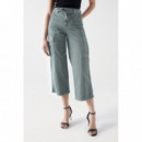 SALSA JEANS Pantalones Faith Push In Cargo con Cinturón