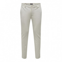 Pantalones ONLY&SONS Mark Tejido Jogger Beige Moonstruck