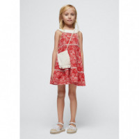 Vestido Niña Rojo Bolso 03935-083  MAYORAL