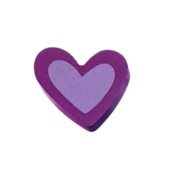 Pomo Corazon 67X59MM Magenta Madera Lacada Serigrafia