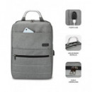 SUBBLIM Mochila con Puerto Usb/ Portatil hasta 15.6" Gris SUB-BP-3EAP001