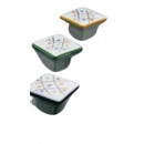 Pomo 948 Porcelana  Cuadrado con Puntos