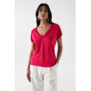 Camisetas Mujer Camiseta SALSA JEANS de Lino con Detalle de Brillo