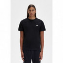 Camisetas Hombre Camiseta FRED PERRY M1600 Negra