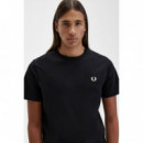 Camisetas Hombre Camiseta FRED PERRY M1600 Negra