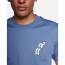 Camisetas Hombre Camiseta OLOW Unisex Hippie Van Cobalt Blue