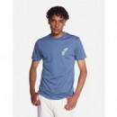 Camisetas Hombre Camiseta OLOW Unisex Hippie Van Cobalt Blue