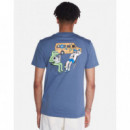 Camisetas Hombre Camiseta OLOW Unisex Hippie Van Cobalt Blue