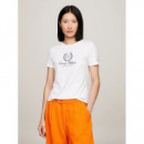 Camiseta de Cuello Alto con Corte Slim y Logo de TOMMY HILFIGER