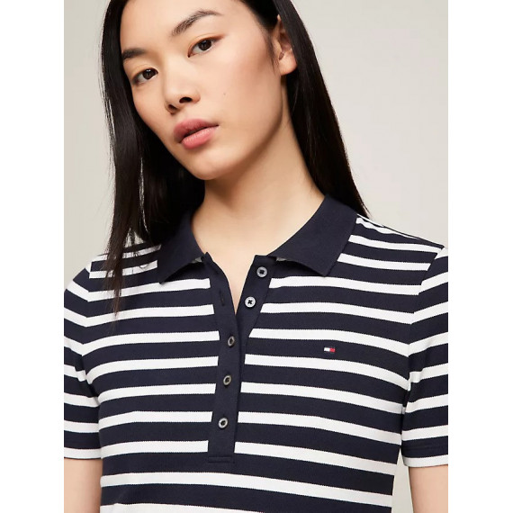 1985 SLIM PIQUE STRIPE POLO SS BRETON DE