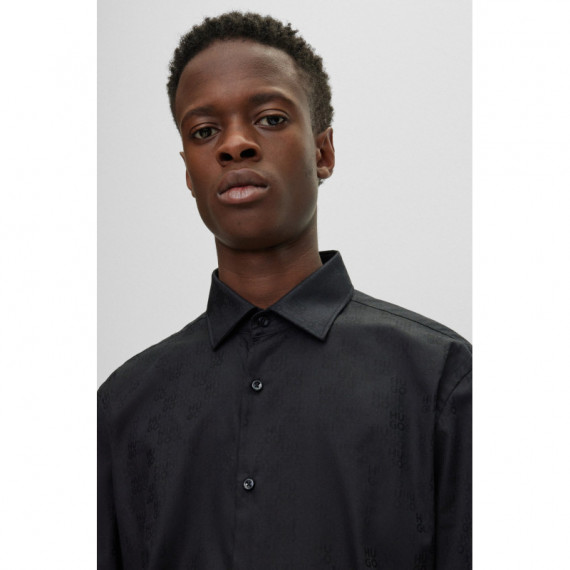 Camisa HUGO Kenno Estampada Logos Black