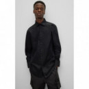 Camisa HUGO Kenno Estampada Logos Black