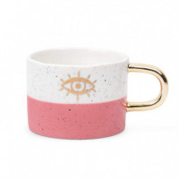 Taza irregular ojo dorado