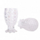 Pack de vasos de cristal con forma de piña