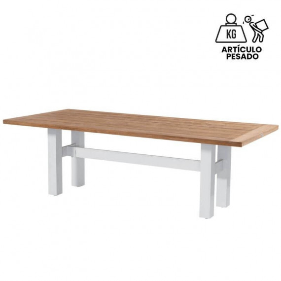 Mesa de Jardín de Teca Yasmani Reciclada 240X100 Cm. Blanco/teca Hartman®  HARTMAN OUTDOOR FURNITURE