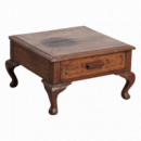 RAW MATERIALS® Mesa Baja con Gaveta en Madera de Teca. Pieza Original y única