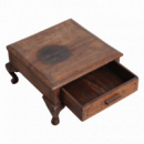 RAW MATERIALS® Mesa Baja con Gaveta en Madera de Teca. Pieza Original y única