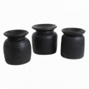 RAW MATERIALS® Vasija de Madera del Nepal Color Negro (tamaño Grande). Pieza Original.