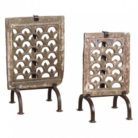 RAW MATERIALS® Panel Jali de Piedra Antigua en Soporte de 40 Cm.