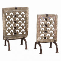 RAW MATERIALS® Panel Jali de Piedra Antigua en Soporte de 40 Cm.