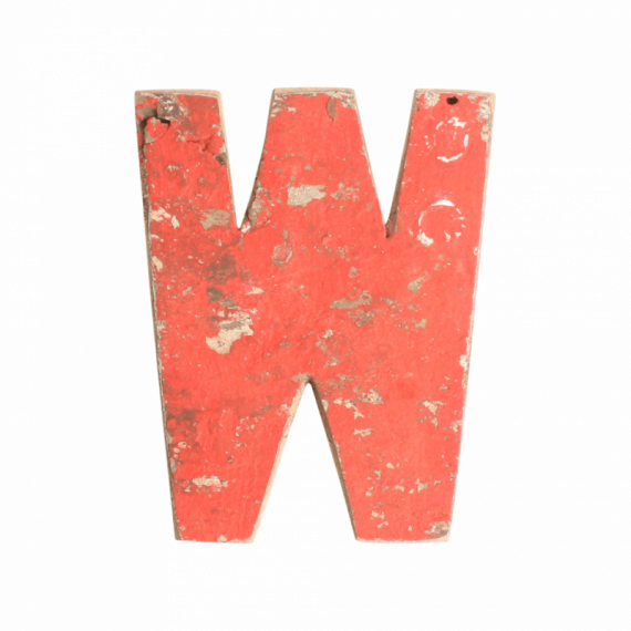 RAW MATERIALS® Letra W en Madera Reciclada
