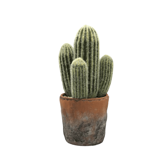 Cactus Artificial Realista en Maceta de Terracota 31 Cm GREEN ESSENTIALS®