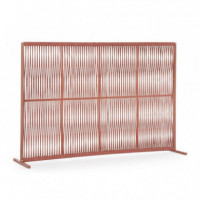 Separador de Ambientes Bruna Long 180X120 Cm. Aluminio y Cuerdas Teja. Terrazza®  TERRAZZA COLLECTION