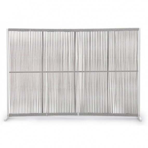 Separador de Ambientes Bruna Long 180X120 Cm. Aluminio y Cuerdas Blanco/gris. Terrazza®  TERRAZZA COLLECTION