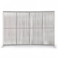Separador de Ambientes Bruna Long 180X120 Cm. Aluminio y Cuerdas Blanco/gris. Terrazza®  TERRAZZA COLLECTION
