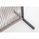 Separador de Ambientes Bruna Up 180X120 Cm. Aluminio y Cuerdas Antracita/beige Terrazza®  TERRAZZA COLLECTION