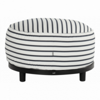 Puff Redondo de Jardín Emma con Tejido Sunbrella® Color Blanco y Azul Marino Hartman®  HARTMAN OUTDOOR FURNITURE