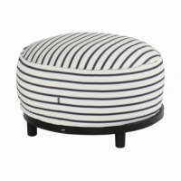 Puff Redondo de Jardín Emma con Tejido Sunbrella® Color Blanco y Azul Marino Hartman®  HARTMAN OUTDOOR FURNITURE